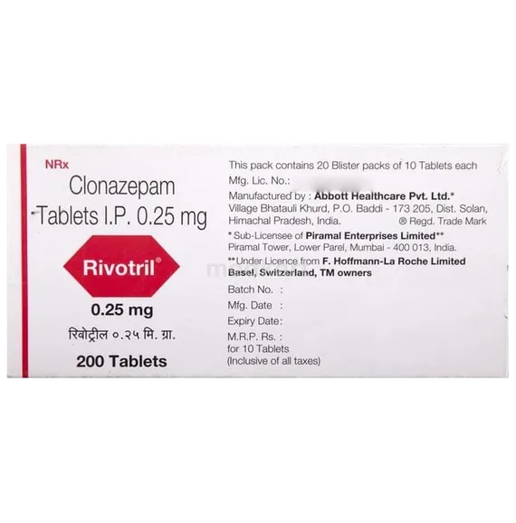 rivotril 0.25mg tablet 10's